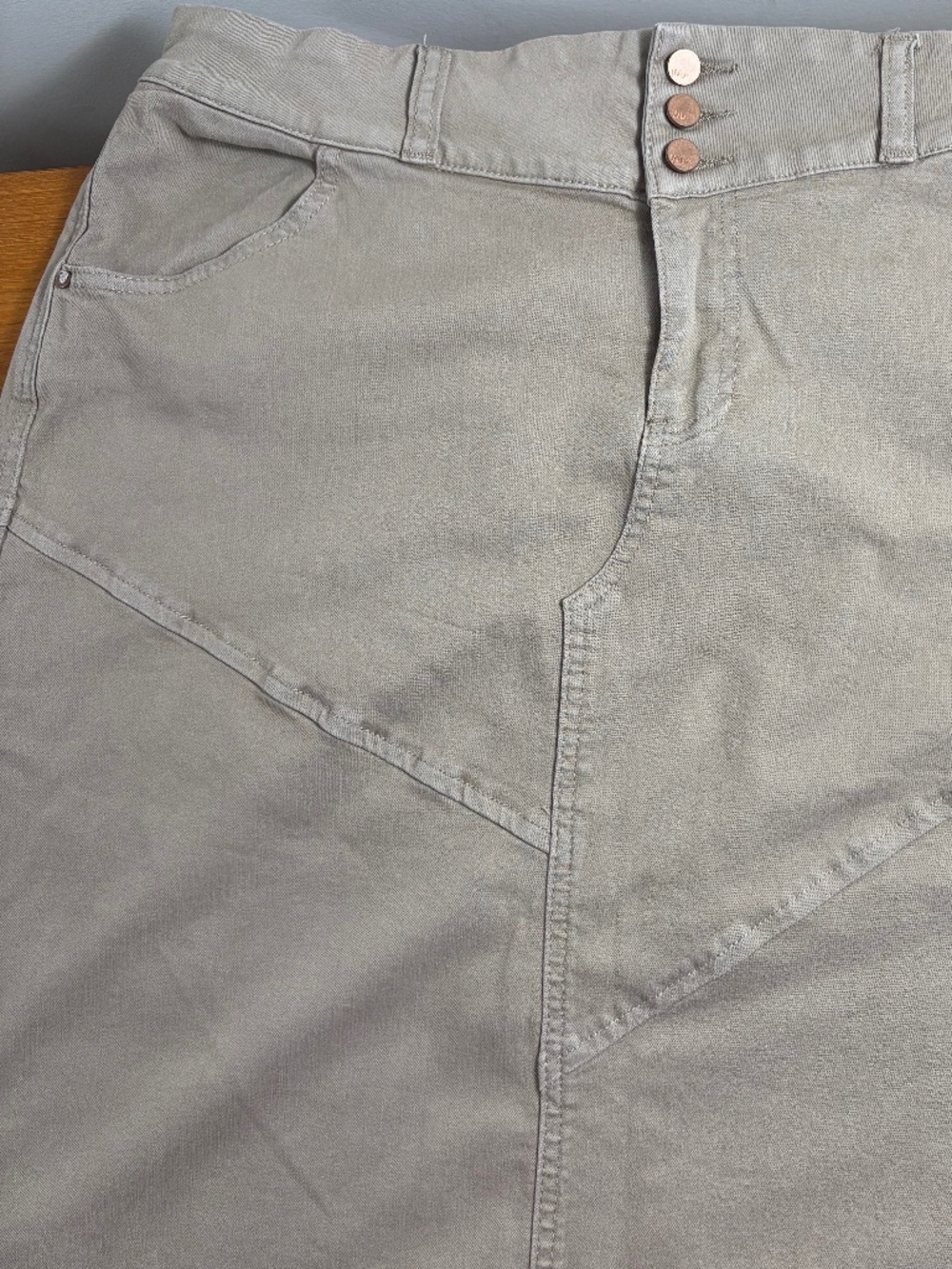 Wash Lab Denim Tan Denim Maxi Skirt